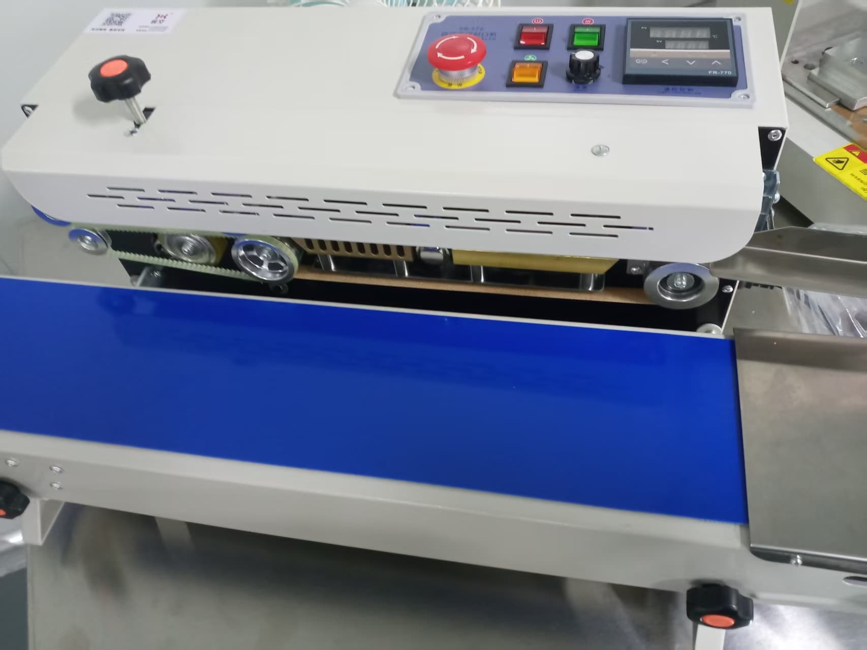 Production equipment detail with conveyor rollers