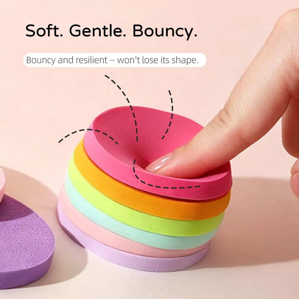 4Pcs Colorful Round Makeup Sponge Puff Set detail image 4
