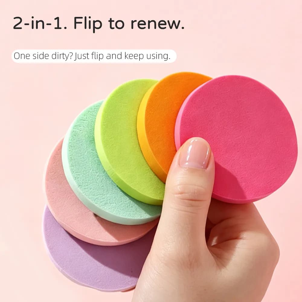 4Pcs Colorful Round Makeup Sponge Puff Set detail image 5