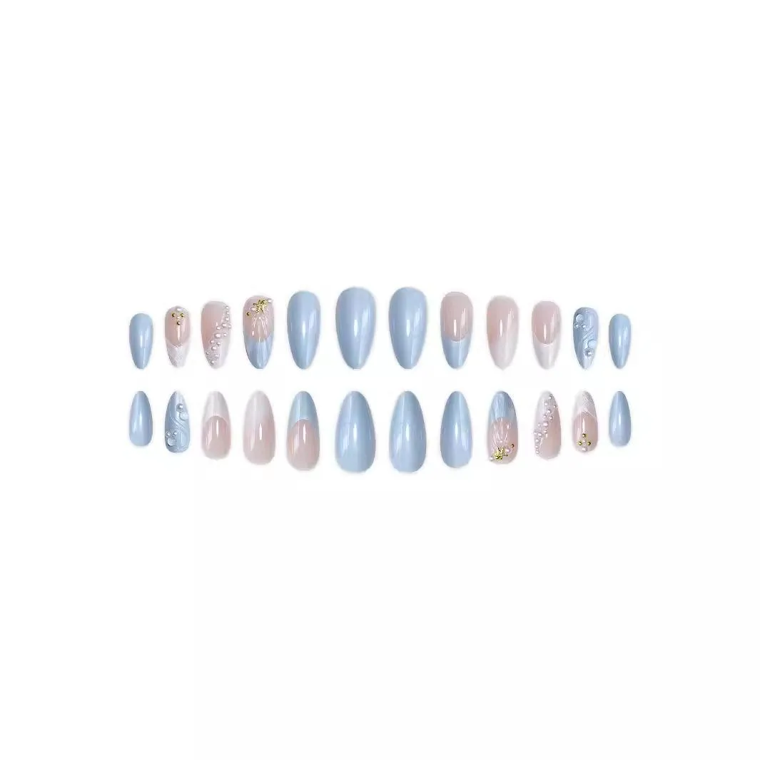 24PCS Jelly Nude Blue Cat Eye Press detail image