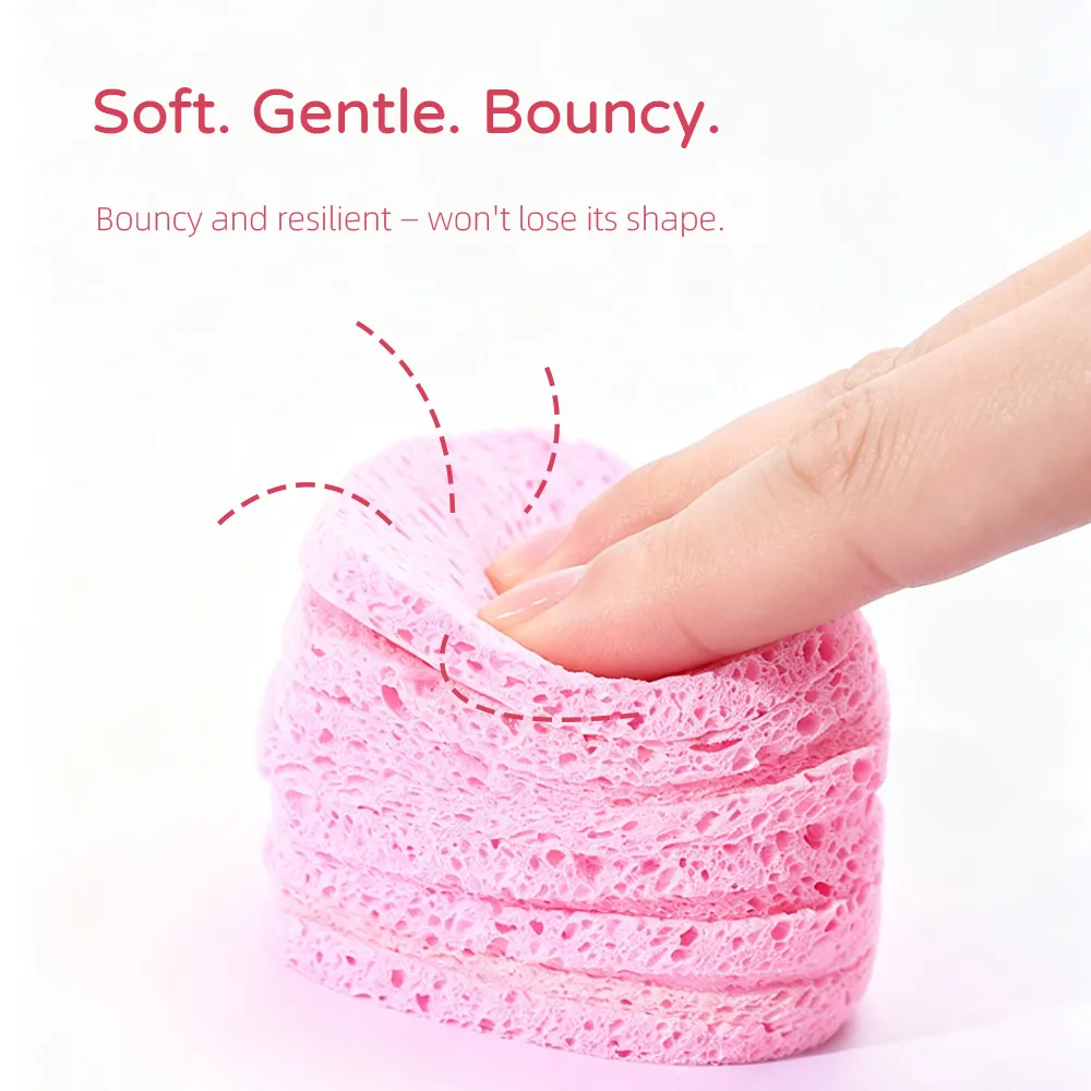 3Pcs Heart Shape Facial Cleansing Sponge detail image 2