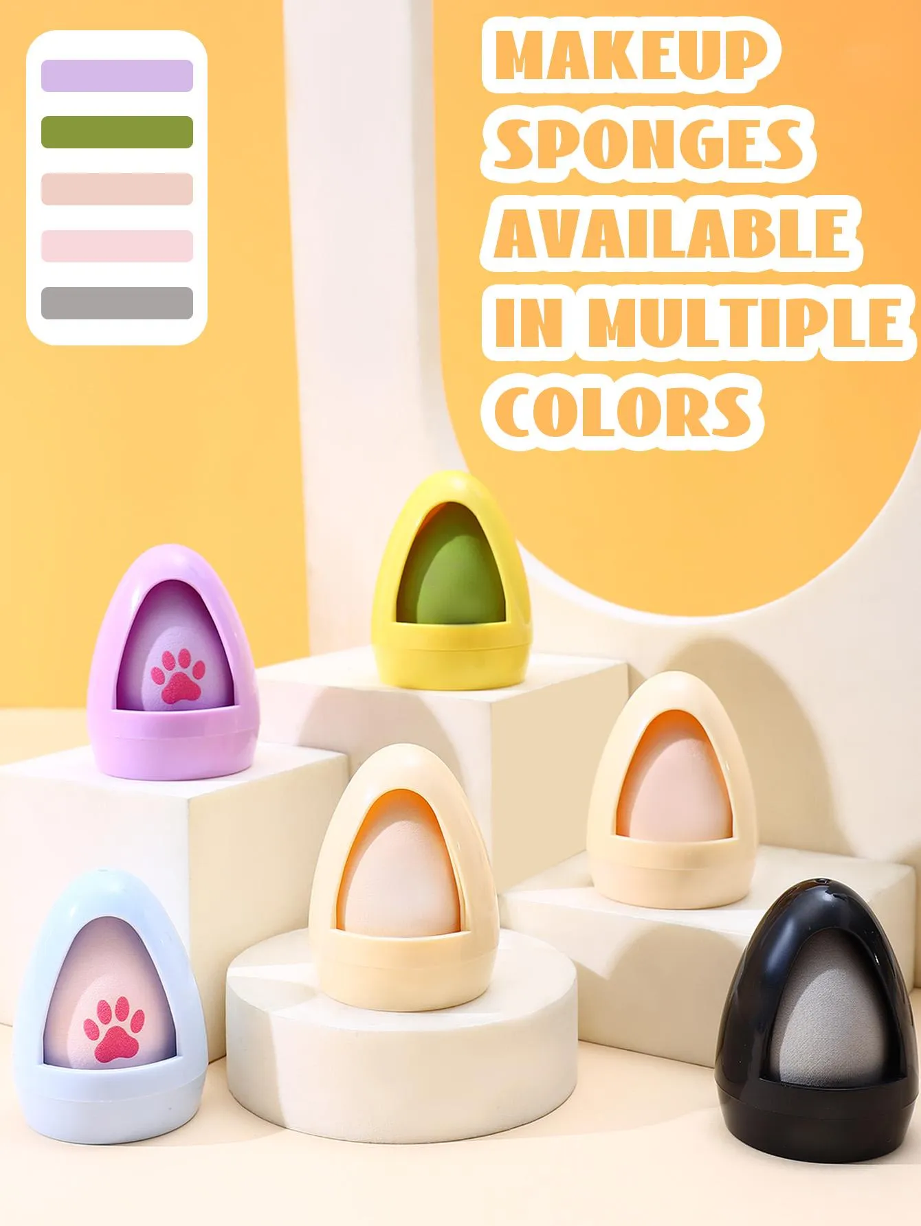 1PC Cat Paw Design Makeup Sponge with UFO Travel Case detail image 4