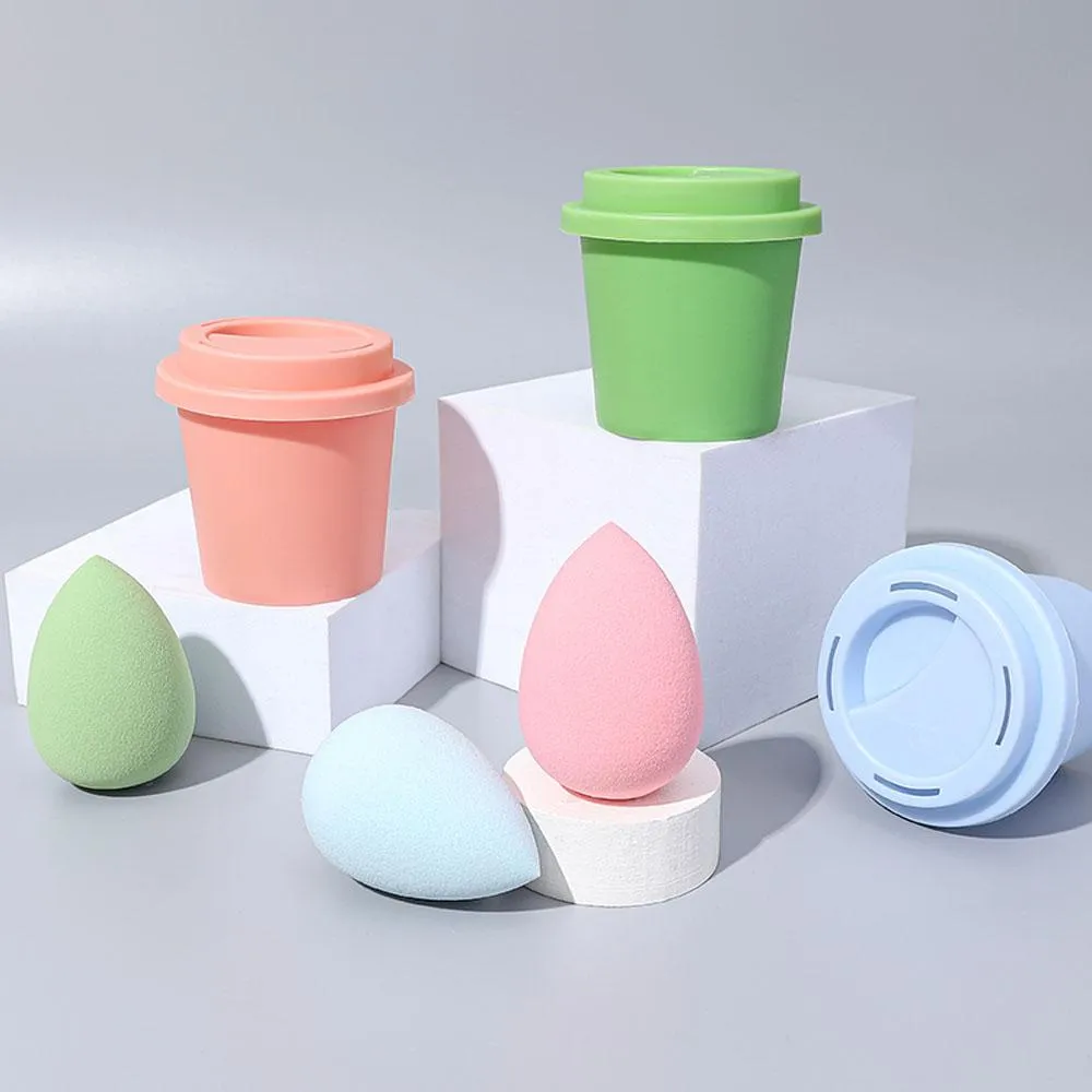 1Pc Soft Makeup Beauty Sponge with Coffee Cup Style Storage Holder detail image 2