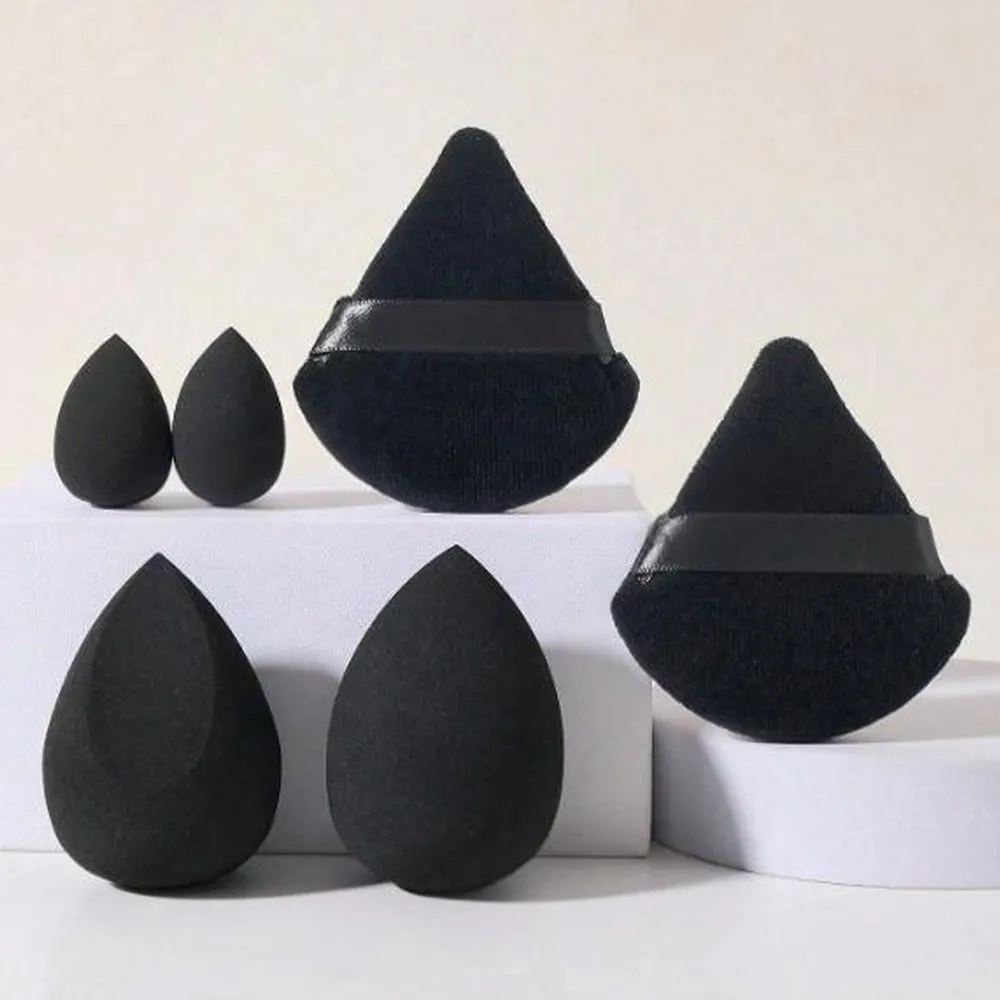 6pcs/1set Makeup Sponge & Velvet Puff Set